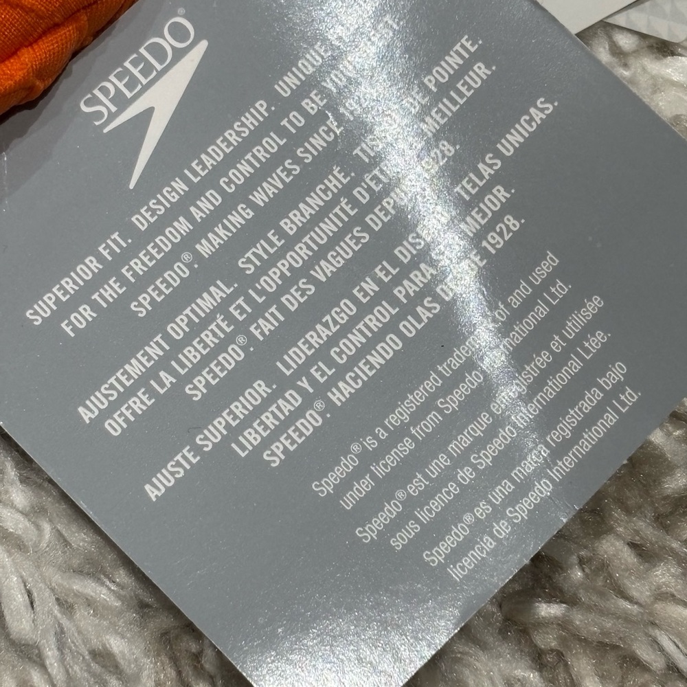 Speedo Orange Textured Swimsuit New with Tags Size 14 - Picture 11 of 16